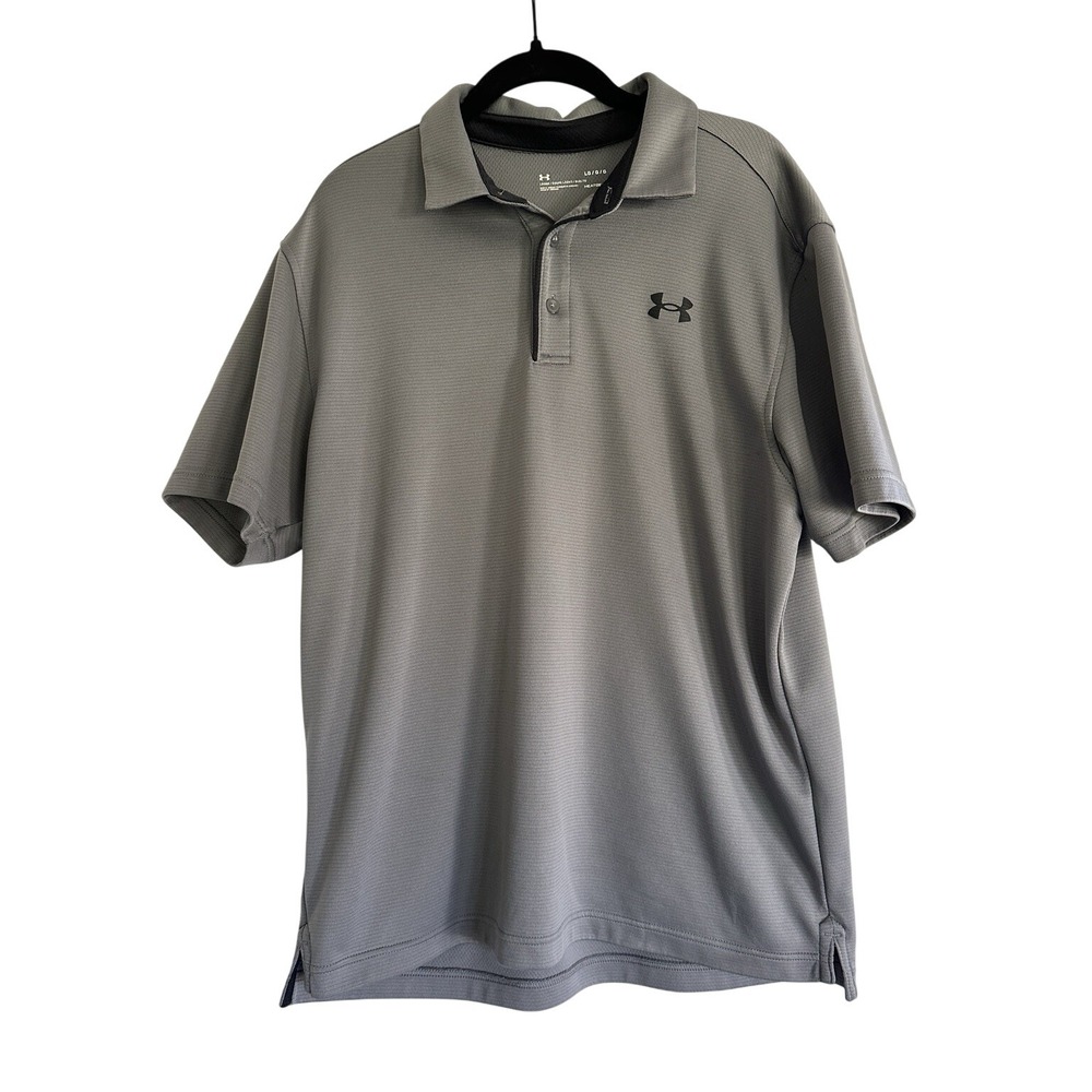 Under‎ Armour HeatGear Loose Golf Polo Shirt Men's Large  Short Sleeve Gray